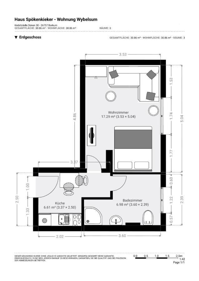 Haus Spoekenkieker Wybelsum Daire Borkum Dış mekan fotoğraf